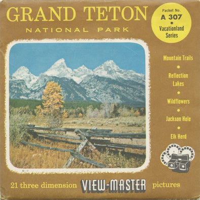 5 ANDREW - Grand Teton National Park - View-Master 3 Reel Packet - vintage - A307-S4 Packet 3dstereo 