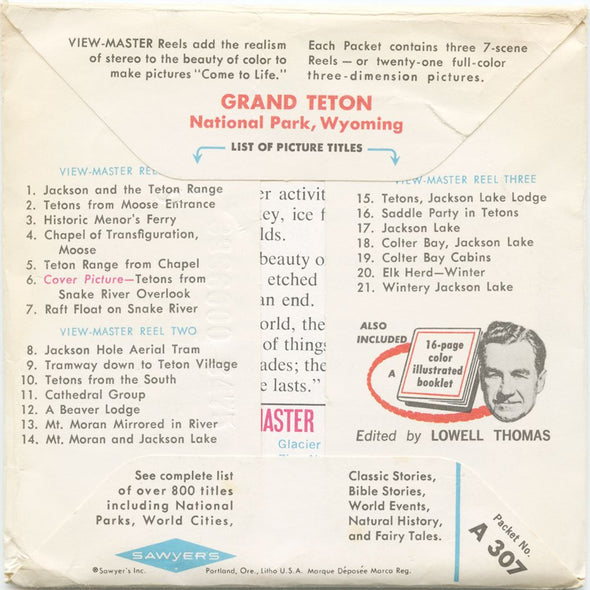 10 ANDREW - Grand Teton - View-Master 3 Reel Packet - vintage - A307-S6A Packet 3dstereo 