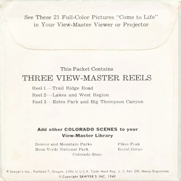 5 ANDREW - Rocky Mountains National Park - View-Master 3 Reel Packet - vintage - A322-S4 Packet 3dstereo 