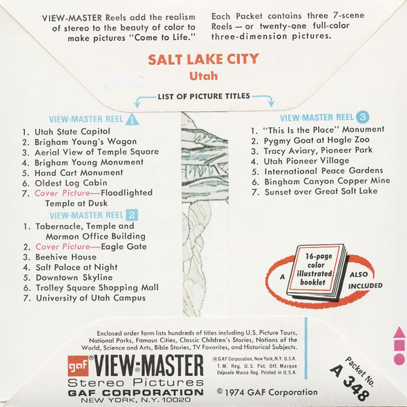 5 ANDREW - Salt Lake City - View-Master 3 Reel Packet - 1974 - vintage - A348-G3B Packet 3dstereo 