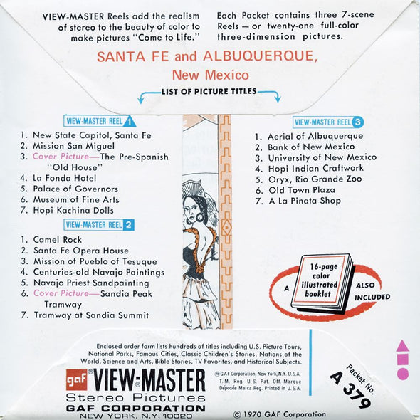 5 ANDREW - Santa Fe and Albuquerque - View-Master 3 Reel Packet - vintage - A379-G1A Packet 3dstereo 