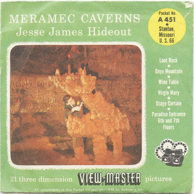 10 ANDREW - Meramec Caverns - View-Master 3 Reel Economy Packet - vintage - A451-S4 Packet 3dstereo 