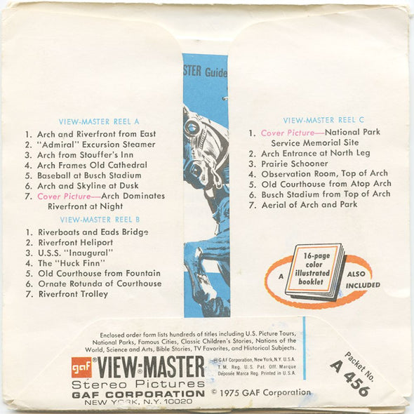 10 ANDREW - St. Louis Riverfront - View-Master 3 Reel Economy Packet - vintage - A456-G3C Packet 3dstereo 