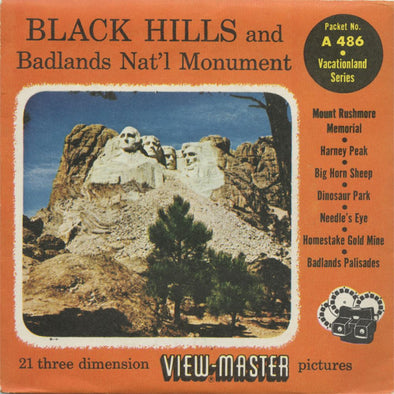 5 ANDREW - Black Hills and Badlands Nat'l Monument - View-Master 3 Reel Packet - vintage - A486-S4 Packet 3dstereo 
