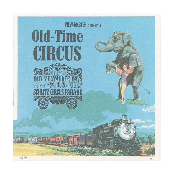 10 ANDREW - Old-Time Circus - Train, Acts, Parade - View-Master 3 Reel Packet - vintage - A530-G1A Packet 3dstereo 