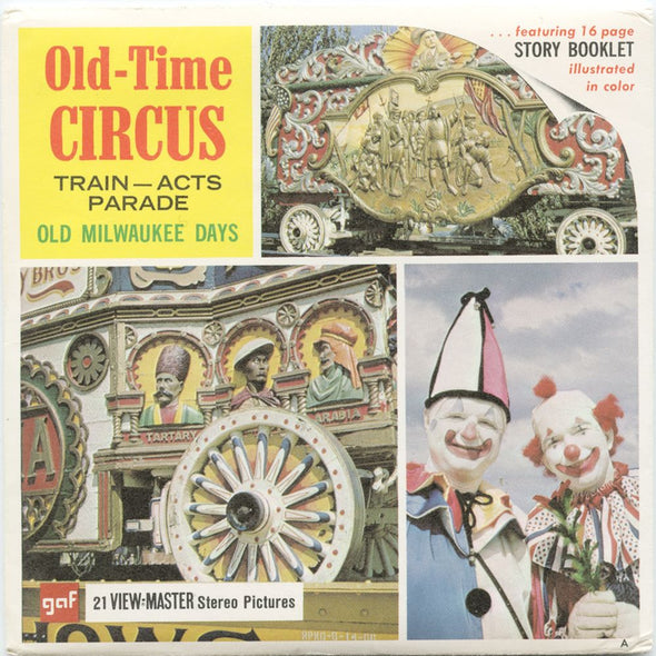 10 ANDREW - Old-Time Circus - Train, Acts, Parade - View-Master 3 Reel Packet - vintage - A530-G1A Packet 3dstereo 