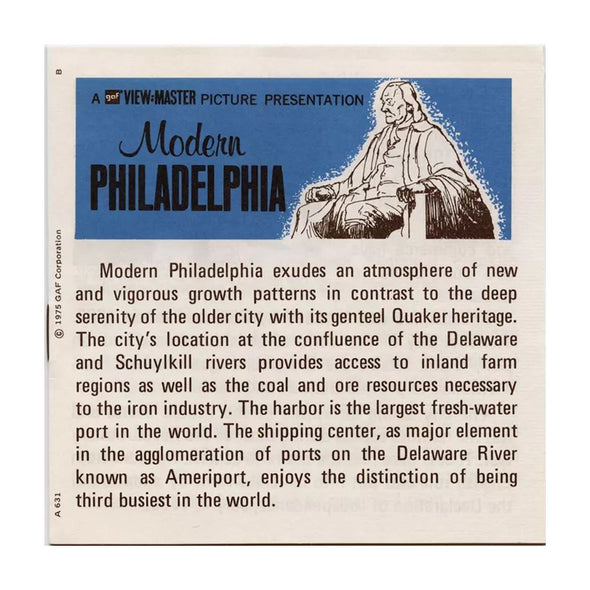 5 ANDREW - Modern Philadelphia - Pennsylvania - View-Master 3 Reel Packet - vintage - A631-G3B Packet 3dstereo 