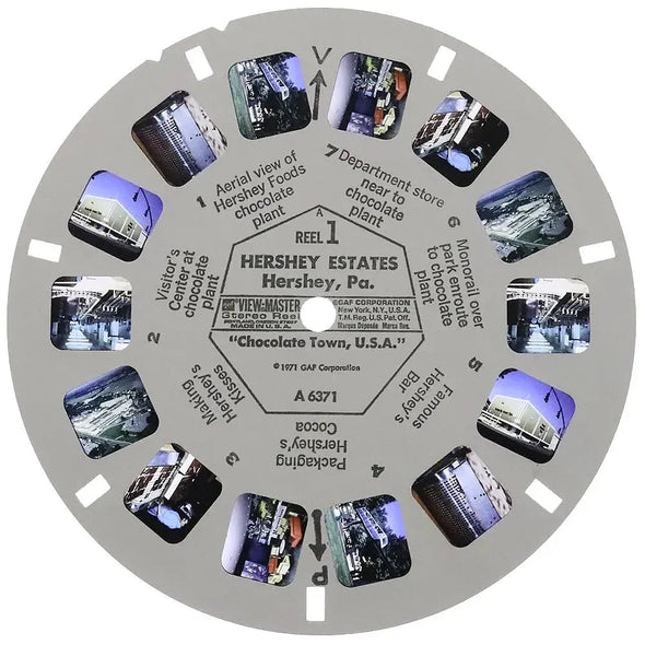 Hershey Estates - View-Master 3 Reel Packet - 1970s views - vintage - Monorail (A637-G3A) Packet 3dstereo 