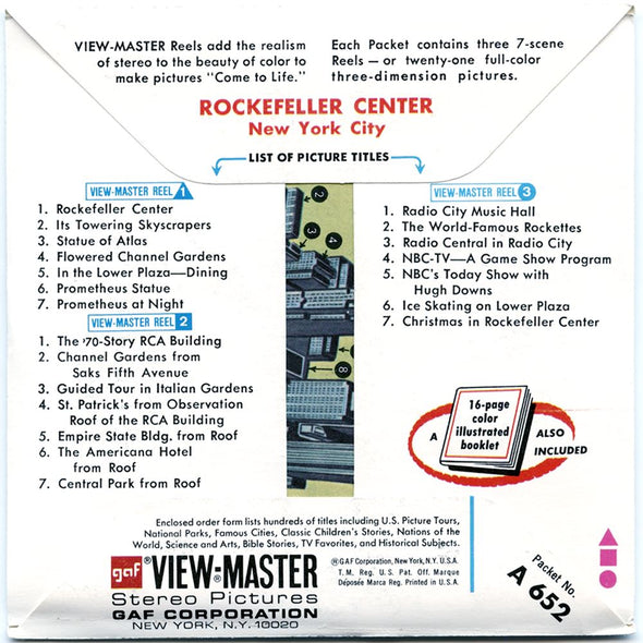 4 ANDREW - Rockefeller Center - View-Master 3 Reel Packet - vintage - A652-G3B Packet 3dstereo 