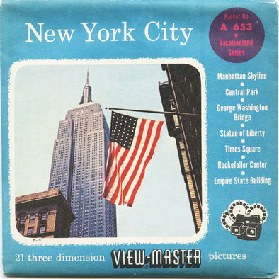 New York City - View-Master 3 Reel Packet - 1950 - vintage - A653-S4 Packet 3dstereo 