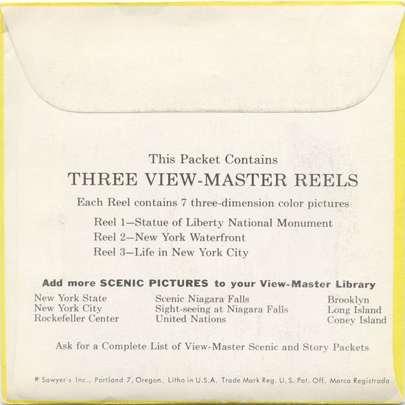 9 ANDREW - New York City - View-Master 3 Reel Economy Packet - vintage - A654-S4 Packet 3Dstereo 