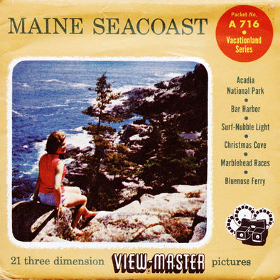 Maine Seacoast - View-Master 3 Reel Packet - vintage - A716-S4 Packet 3dstereo 