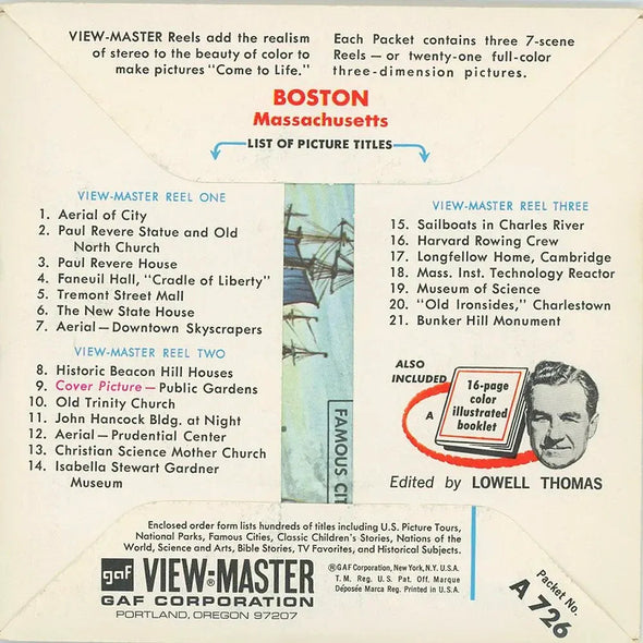 ANDREW - Boston Massachusetts - View-Master 3 Reel Packet - 1960's view - vintage - (A726-S6A) Packet 3dstereo 