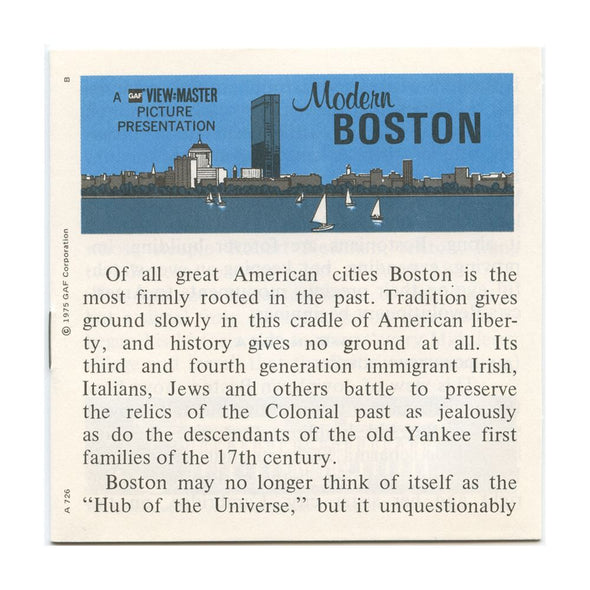 5 ANDREW - Modern Boston - View-Master 3 Reel Packet - 1975 - vintage - A726-G5B Packet 3dstereo 