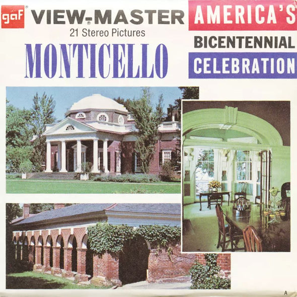 5 ANDREW - Monticello - View-Master 3 Reel Packet - vintage - A827-G3A Packet 3dstereo 