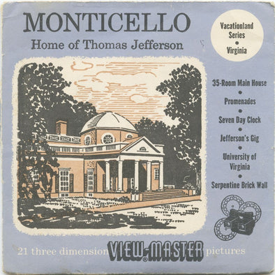 10 ANDREW - Monticello - View-Master 3 Reel Economy Packet - vintage - 185-A,B,C-S3D Packet 3dstereo 