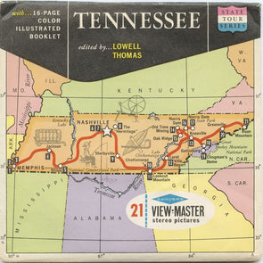 Tennessee - State Tour Series - View Master 3 Reel Map Packet - 1960s - vintage - A875-S6A Packet 3dstereo 