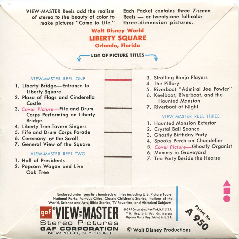 View Master Packet Liberty Square - View-Master 3 Reel Packet - vintage - A950-G3A ...