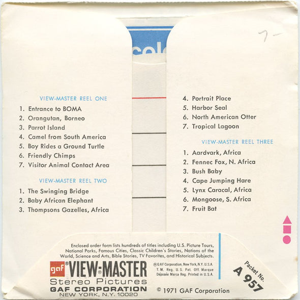 7 ANDREW - Busch Gardens - View-Master 3 Reel Packet - 1971 - vintage - A957-G3A Packet 3dstereo 