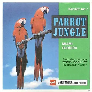 1 ANDREW - Parrot Jungle - Florida - View-Master 3 Reel Packet - 1960s - vintage - (A965-G1B) Packet 3dstereo 