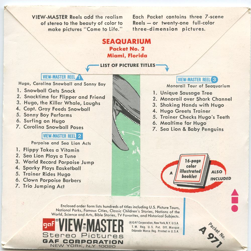 View Master Packet Seaquarium Packet No.2- View-Master 3 Reel Packet - vintage - A971-G3B ...
