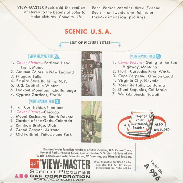 5 ANDREW - Scenic U.S.A - View-Master 3 Reel Packet - vintage - A996-G1C Packet 3dstereo 
