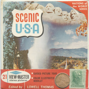 6 ANDREW - Scenic U.S.A - View-Master 3 Reel Packet - Coin & Stamp - Nations of the World - vintage - A996-S6A Packet 3dstereo 