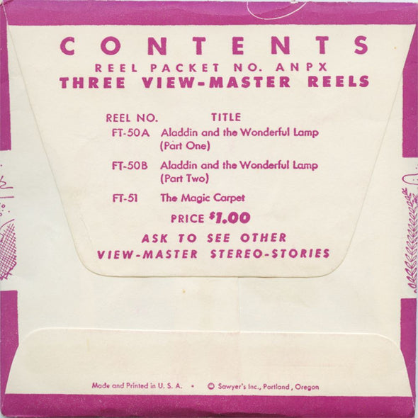 5 ANDREW - Arabian Nights - View-Master 3 Reel Packet - vintage - FT-50A,50B,51-S1 Packet 3dstereo 