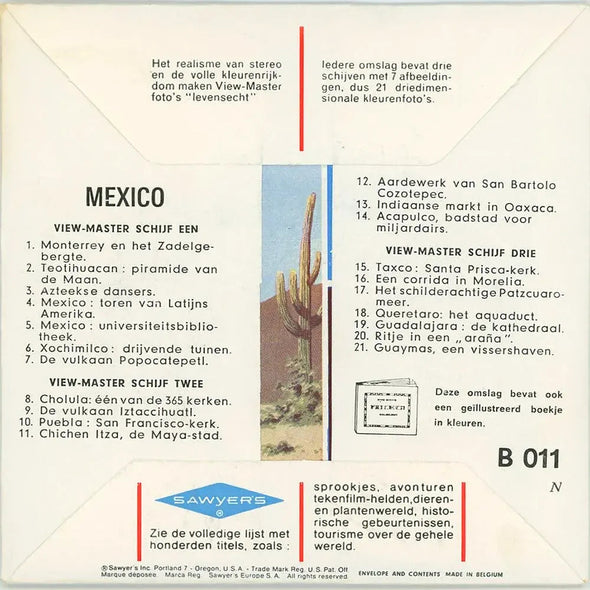 Mexico - View-Master 3 Reel Packet 1970's view - vintage - (PKT-B011N-BG1) Packet 3dstereo 