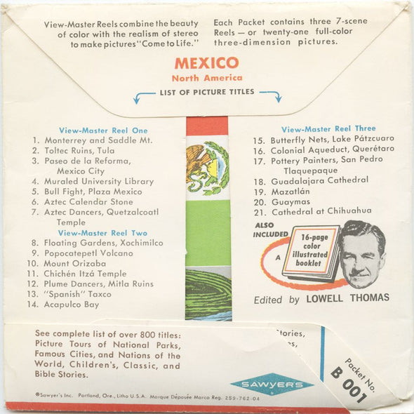 Mexico - View-Master 3 Reel Packet - vintage - B001-S6A Packet 3dstereo 