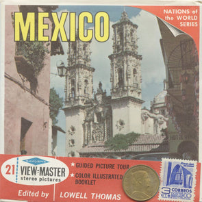 6 ANDREW - Mexico- View-Master 3 Reel Packet - Coin & Stamp - Nations of the World - vintage - B001-S6B Packet 3dstereo 