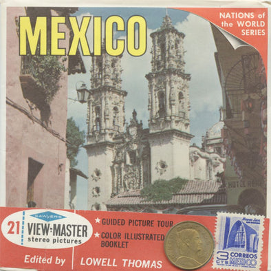 6 ANDREW - Mexico- View-Master 3 Reel Packet - Coin & Stamp - Nations of the World - vintage - B001-S6B Packet 3dstereo 