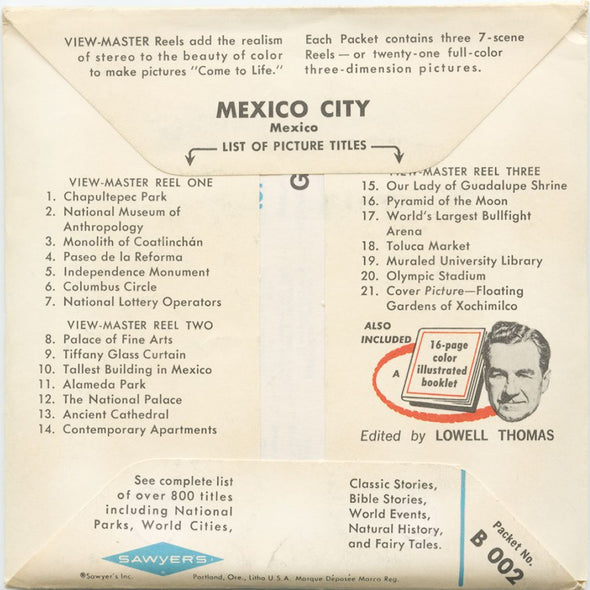 Mexico City - View-Master 3 Reel Packet - vintage - B002-S6A Packet 3dstereo 