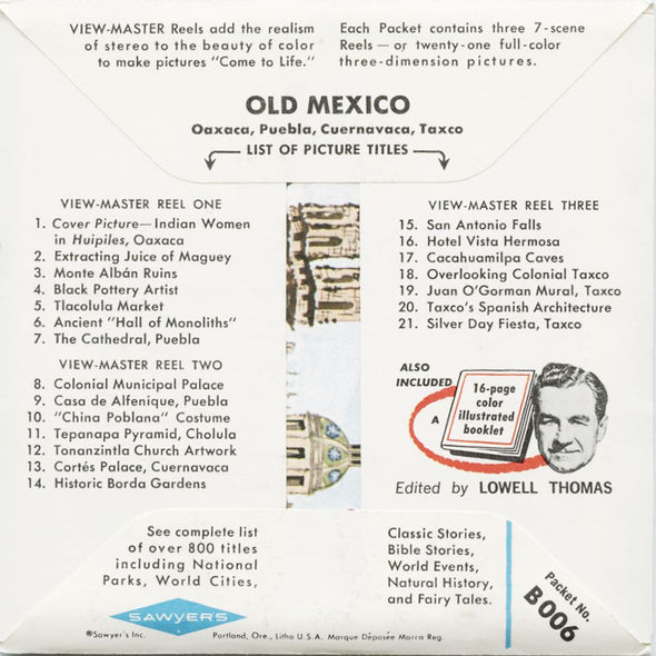 5 ANDREW - Old Mexico - View-Master 3 Reel Packet - vintage - B006-S6A Packet 3dstereo 