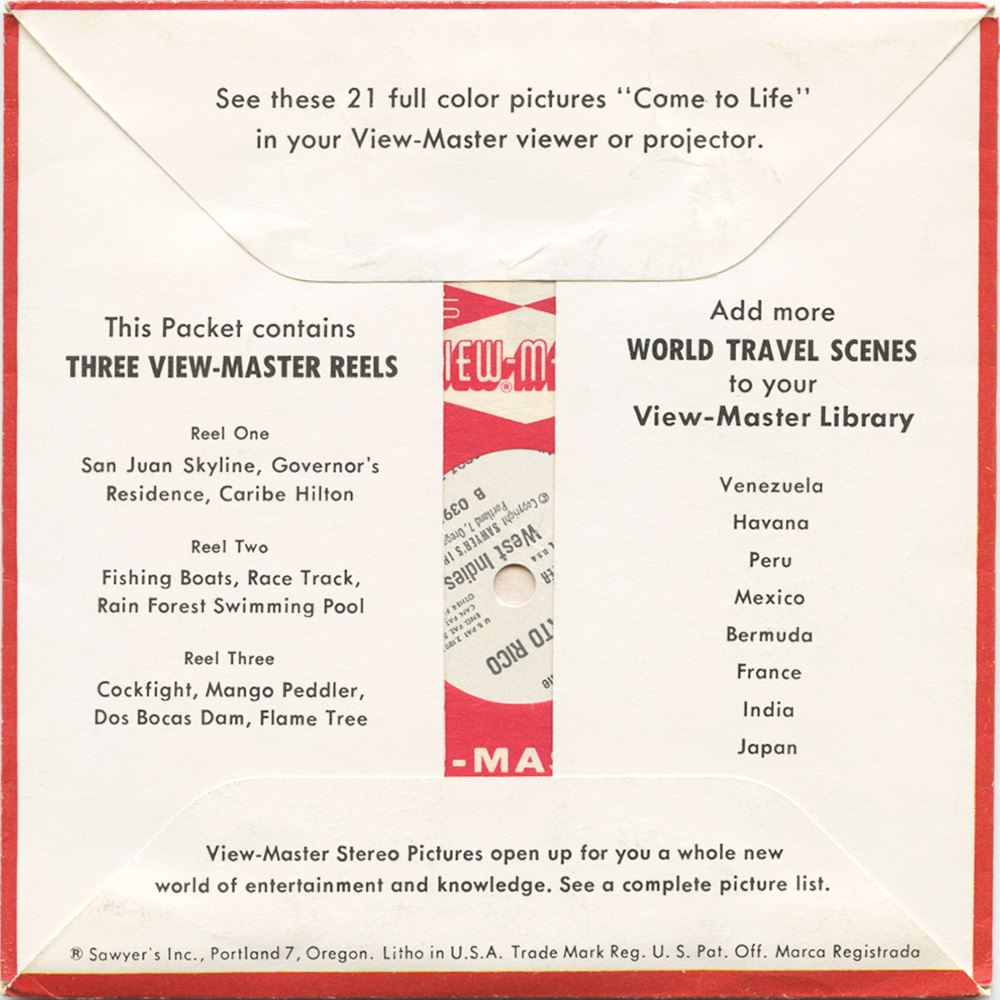 View Master Packet Puerto Rico - View-Master 3 Reel Packet - 1957 - vintage - B039-S4 ...