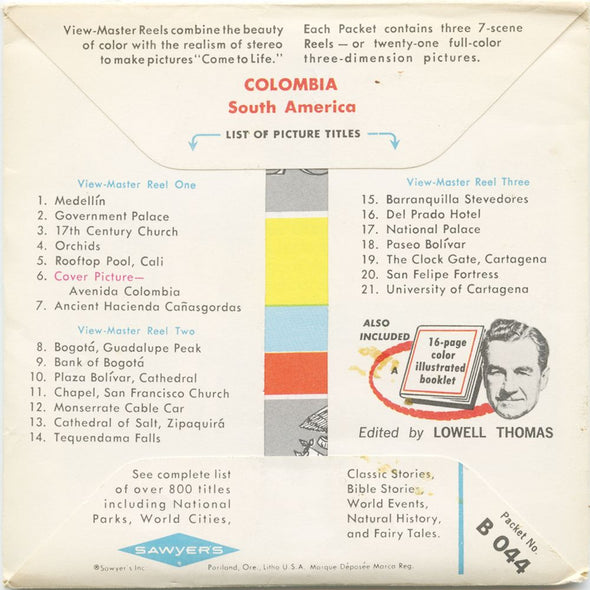 10 ANDREW - Colombia - View-Master 3 Reel Economy Packet - vintage - B044-S6A Packet 3dstereo 