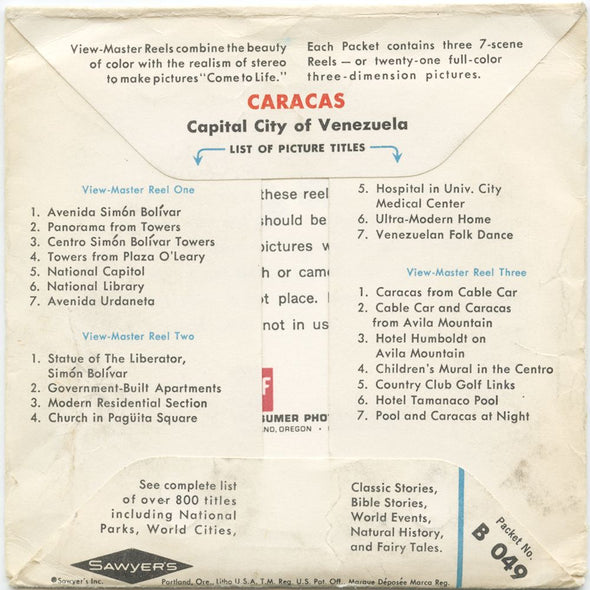 10 ANDREW - Caracas - View-Master 3 Reel Economy Packet - vintage - B049-S6 Packet 3dstereo.com 