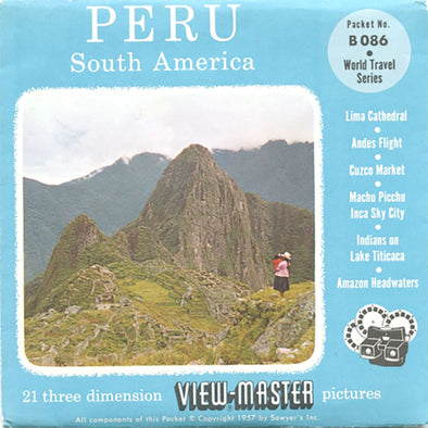 Peru - View-Master 3 Reel Packet - vintage - B086-S4 Packet 3dstereo 