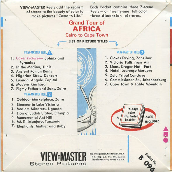 5 ANDREW - Grand Tour of Africa - View-Master 3 Reel Packet - vintage - B096-V2 Packet 3dstereo 