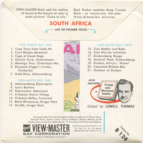 10 ANDREW - South Africa - View-Master 3 Reel Packet - vintage - B124-G1A Packet 3Dstereo 