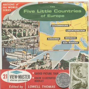 Five Little Countries of Europe - View-Master 3 Reel Packet - Coin & Stamp Nations of the World - vintage - B149-S6A