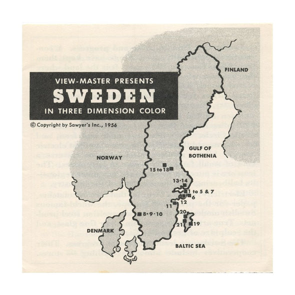 Sweden - View-Master 3 Reel Packet - Nations of the Worls series - vintage - B151-S5 Packet 3dstereo 