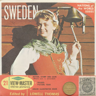 6 ANDREW - Sweden - View-Master 3 Reel Packet - Coin & Stamp - Nations of the World - vintage - B151-S6A Packet 3dstereo 