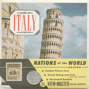 6 ANDREW - Italy - View-Master 3 Reel Packet - Coin & Stamp - Nations of the World - vintage - B180-S5 Packet 3dstereo 