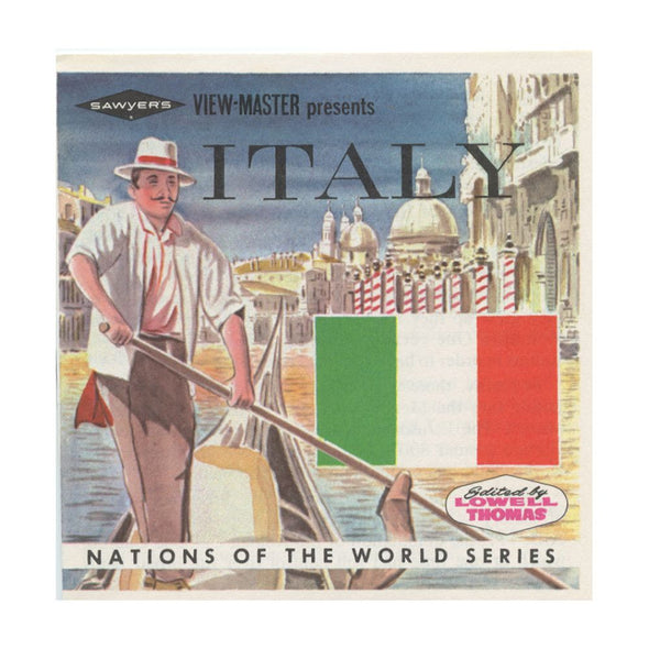 7 ANDREW - Italy - View-Master 3 Reel Packet - Coin & Stamp - Nations of the World - vintage - B180-S6A Packet 3dstereo 