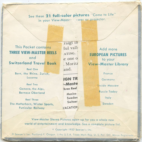 10 ANDREW - Switzerland - View-Master 3 Reel Economy Packet - vintage - B185-S4 Packet 3Dstereo 