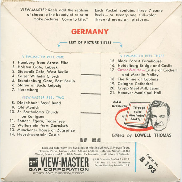 9 ANDREW - Germany - View-Master 3 Reel Packet - vintage - B193-G1A Packet 3Dstereo 