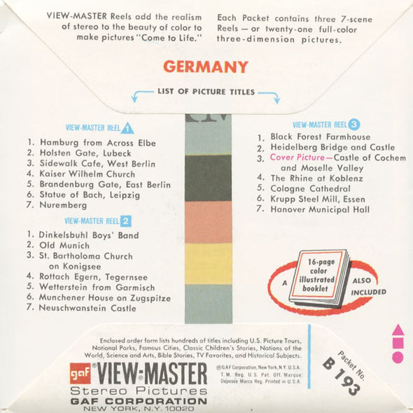 5 ANDREW - Germany - View-Master 3 Reel Packet - vintage - B193-G3A Packet 3dstereo 