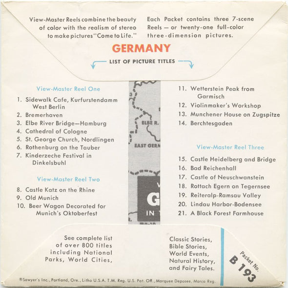 Germany - View-Master 3 Reel Packet - Nations of the World series - vintage - B193-S5 Packet 3dstereo 