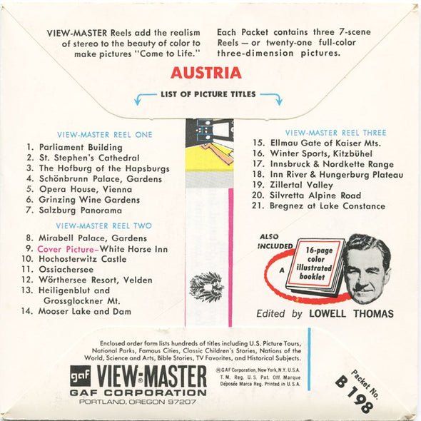 5 ANDREW - Austria - View-Master 3 Reel Packet - vintage - B198-G1A Packet 3dstereo 